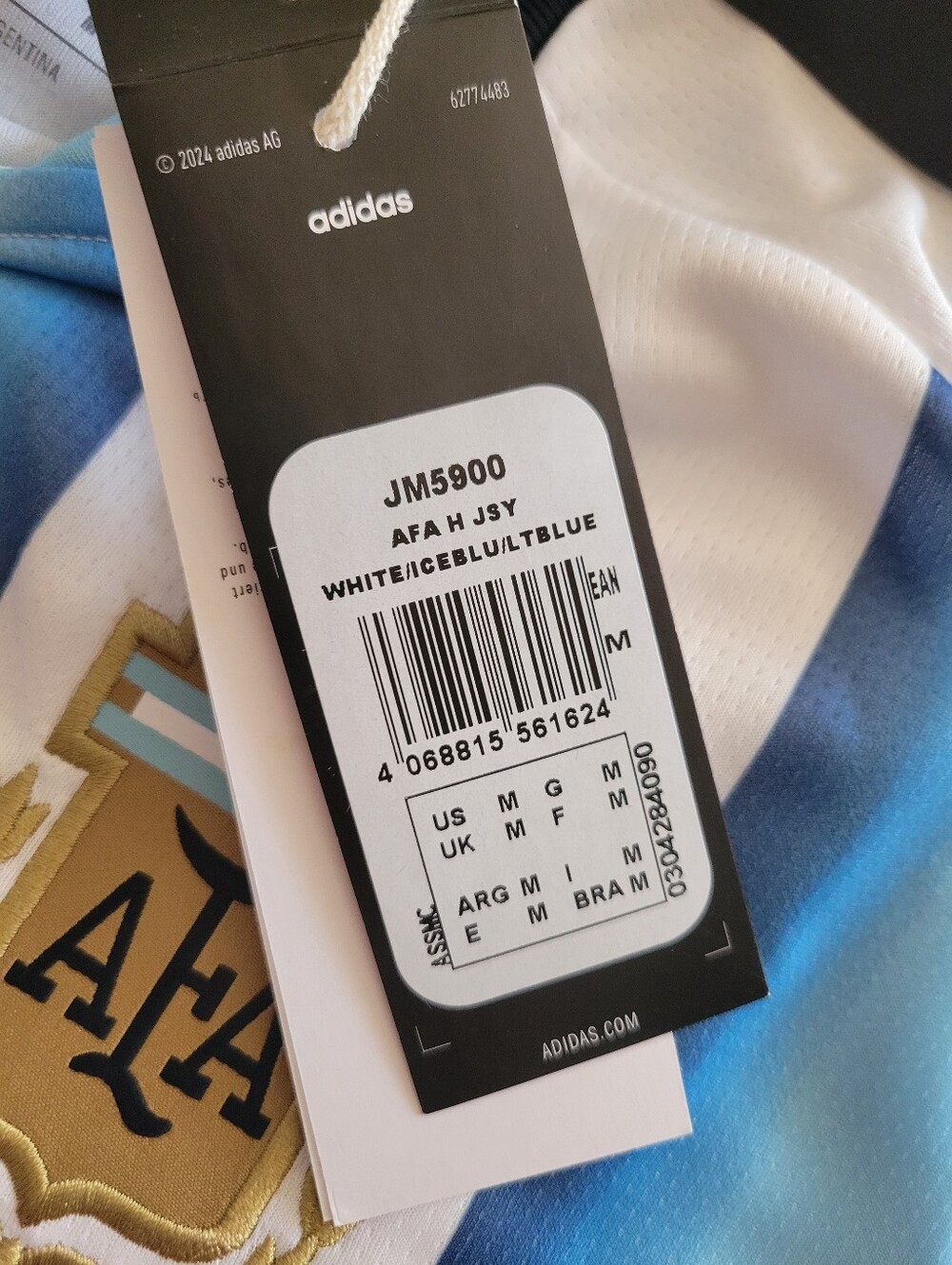 NWT Adidas Argentina 3-Star 2022 World Cup Champions Jersey Men's Size M - Picture 7 of 11
